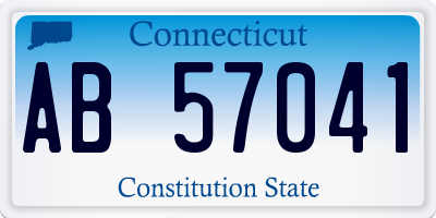 CT license plate AB57041