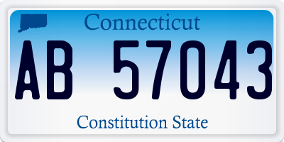 CT license plate AB57043