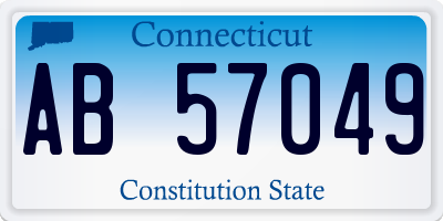 CT license plate AB57049