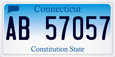 CT license plate AB57057