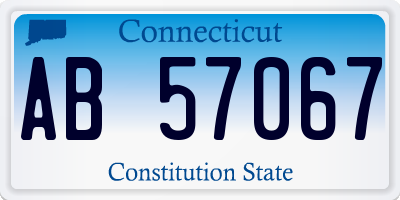 CT license plate AB57067