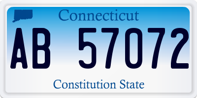 CT license plate AB57072