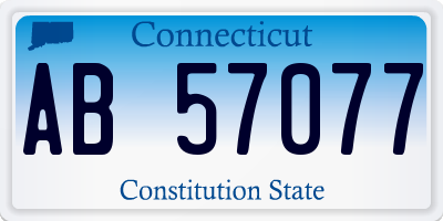 CT license plate AB57077