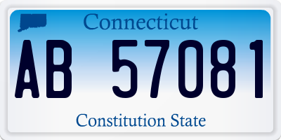 CT license plate AB57081