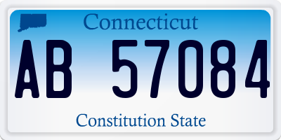 CT license plate AB57084