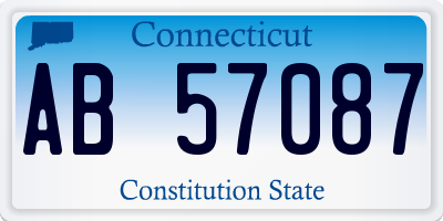 CT license plate AB57087