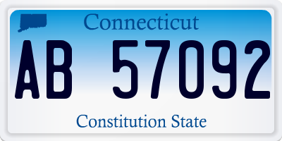 CT license plate AB57092