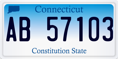 CT license plate AB57103
