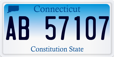 CT license plate AB57107