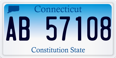 CT license plate AB57108