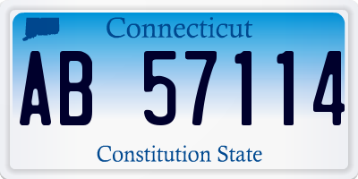 CT license plate AB57114