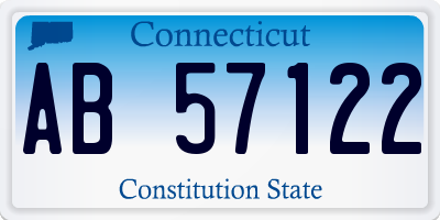 CT license plate AB57122