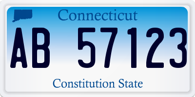 CT license plate AB57123