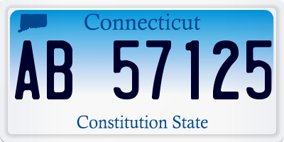 CT license plate AB57125