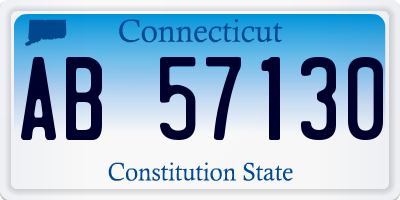 CT license plate AB57130