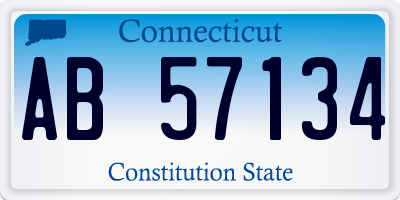 CT license plate AB57134