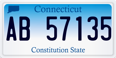 CT license plate AB57135