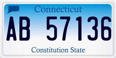 CT license plate AB57136