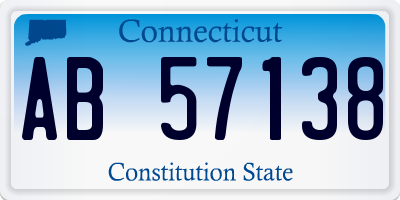 CT license plate AB57138