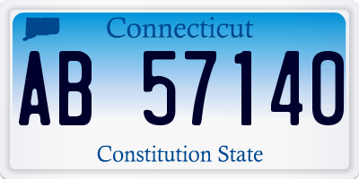 CT license plate AB57140