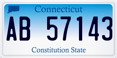 CT license plate AB57143