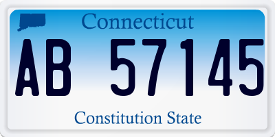 CT license plate AB57145