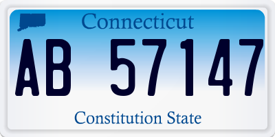 CT license plate AB57147