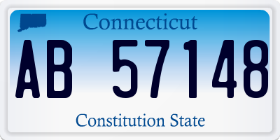 CT license plate AB57148