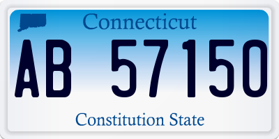 CT license plate AB57150