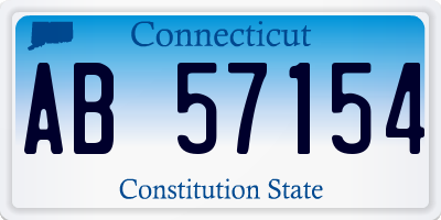 CT license plate AB57154