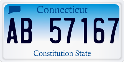 CT license plate AB57167