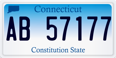 CT license plate AB57177