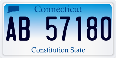 CT license plate AB57180