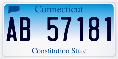 CT license plate AB57181