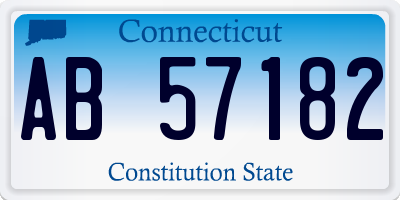 CT license plate AB57182