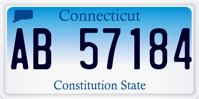 CT license plate AB57184