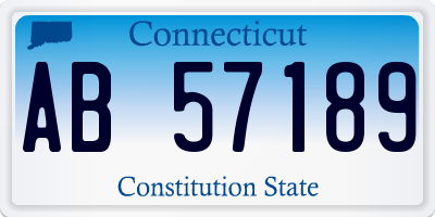 CT license plate AB57189