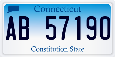 CT license plate AB57190