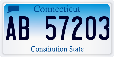 CT license plate AB57203