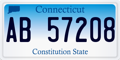 CT license plate AB57208