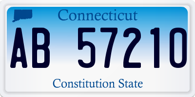 CT license plate AB57210