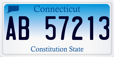 CT license plate AB57213