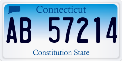 CT license plate AB57214