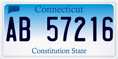 CT license plate AB57216