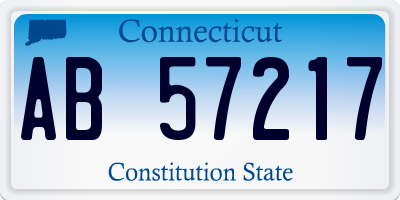 CT license plate AB57217