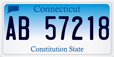 CT license plate AB57218