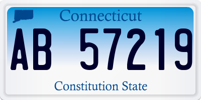 CT license plate AB57219