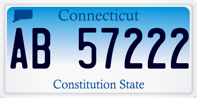 CT license plate AB57222