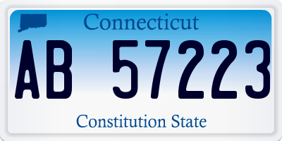 CT license plate AB57223