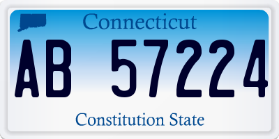 CT license plate AB57224